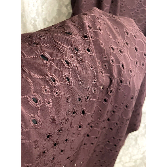 Loft Outlet Women's Large Purple Eyelet Cutout Back Dress - Picture 4 of 8